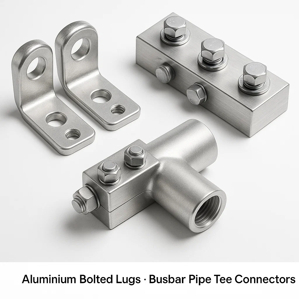 Aluminium Bolted Lugs Busbar Pipe Tee Connectors