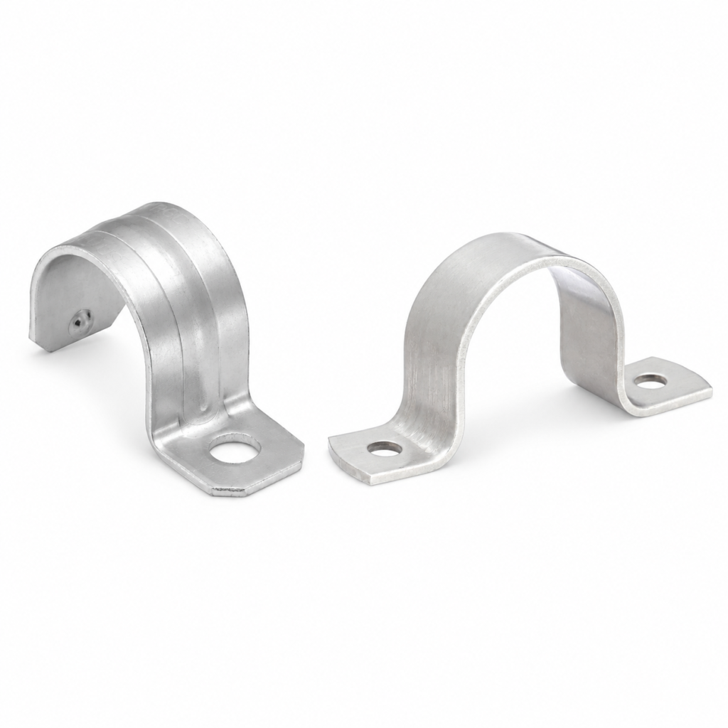Aluminium pipe brackets and saddle clamps