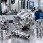 Precision CNC machined aluminum parts in a modern machine shop